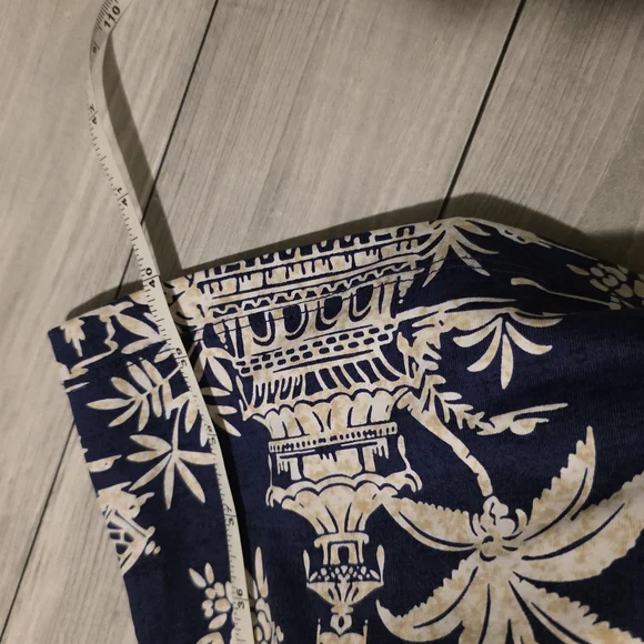 J. McLaughlin Sophia Dress Tongsai Palms Print 3/4 Sleeve Navy/White XL NWOT - Picture 9 of 9